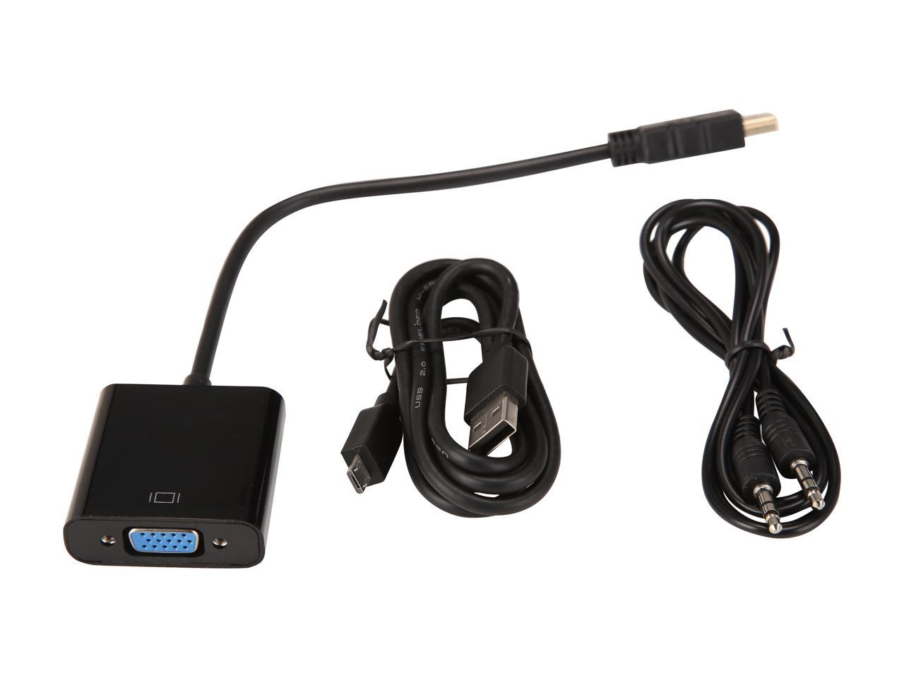 Nippon Labs 20AD-HDMIVGA-MF Dongle-style HDMI to VGA Video Active Adapter Converter with 3.5mm Audio for Desktop PC / Laptop / Ultrabook - 1920 x 1080 Resolution