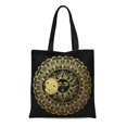 thumbnail image 1 of POGLIP Sac Fourre-Tout en Toile Mandala Éclipse Soleil Vieilli Rond Alchimie Astrologie Aztèque Bohème Réutilisable Épaule Courses Sac à Main, 1 of 1