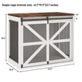 thumbnail image 2 of Blotout 43.3" Farmhouse Dog Crate Furniture, Wooden Dog Crate Furniture with Sliding Metal Mesh Barn Door, Solid Metal Tube & 2 Lockable Doors, XL Rustic Brown, 2 of 8