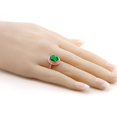 thumbnail image 3 of Gem Stone King 18K Yellow Gold Plated Silver Green Simulated Emerald Ring for Women | 2.80 Cttw | Oval 9X7MM | Wedding Engagement Anniversary Promise Ring for Women | Size 6, 3 of 4