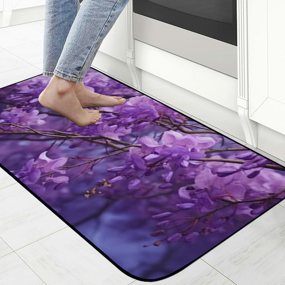 Qinduosi Decorative Door Mat, Door Mat with Non-Slip Rubber Backing, Cleaning, Traps Dirt, for Entry, Patio, Garage - Wildflower Flower Floral Plant Natural 19.68*47.24 in