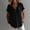 Black, variant on Womens Loose Fit Collared Popover Top, Cotton Linen Short Sleeve Henley Casual Blouse S-XXL,Size M