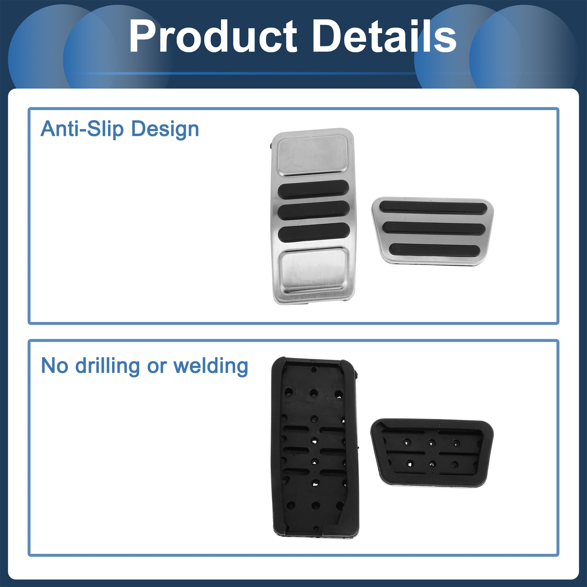 Unique Bargains Foot Pedal Pads Foot Accelerator Covers for Ford for Mustang 2015-2024