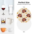 thumbnail image 6 of Yiaed Fall Turkey Print Leather Coasters for Drinks - Cup Coasters Coffee Table Kitchen Table Bar, Home & Office Gifts Handmade Drink Coasters-Round Shape, 6 of 6