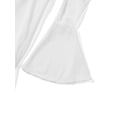 thumbnail image 6 of hirigin Women's Summer Short Skinny Dress White Long Sleeve Off Shoulder Low Cut Sling Dress, 6 of 9