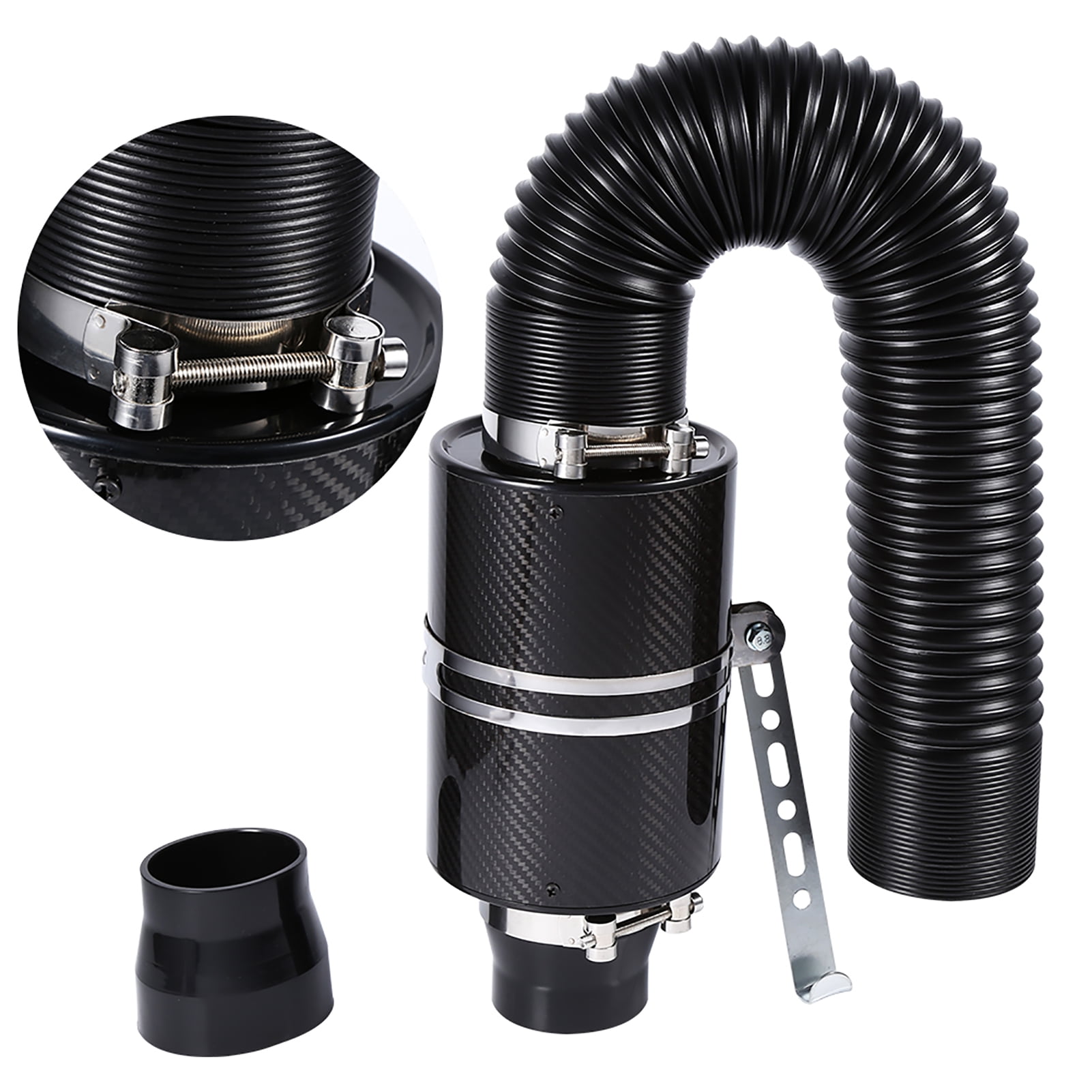 Carbon Fiber Air Feed Cold Filter Intake System Pipe Induction 3'' Extension Kit