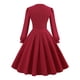 thumbnail image 5 of Vestidos Para Mujer Vestido de Fiesta de Manga Larga Color Sólido Cuello en V Retro Cintura Alta Vestido de Fabricación Odeerbi  ODB174157, 5 of 8