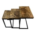 thumbnail image 4 of Electra 3 Piece Nesting Table Set - Electrified Wood - Black Iron, 4 of 8