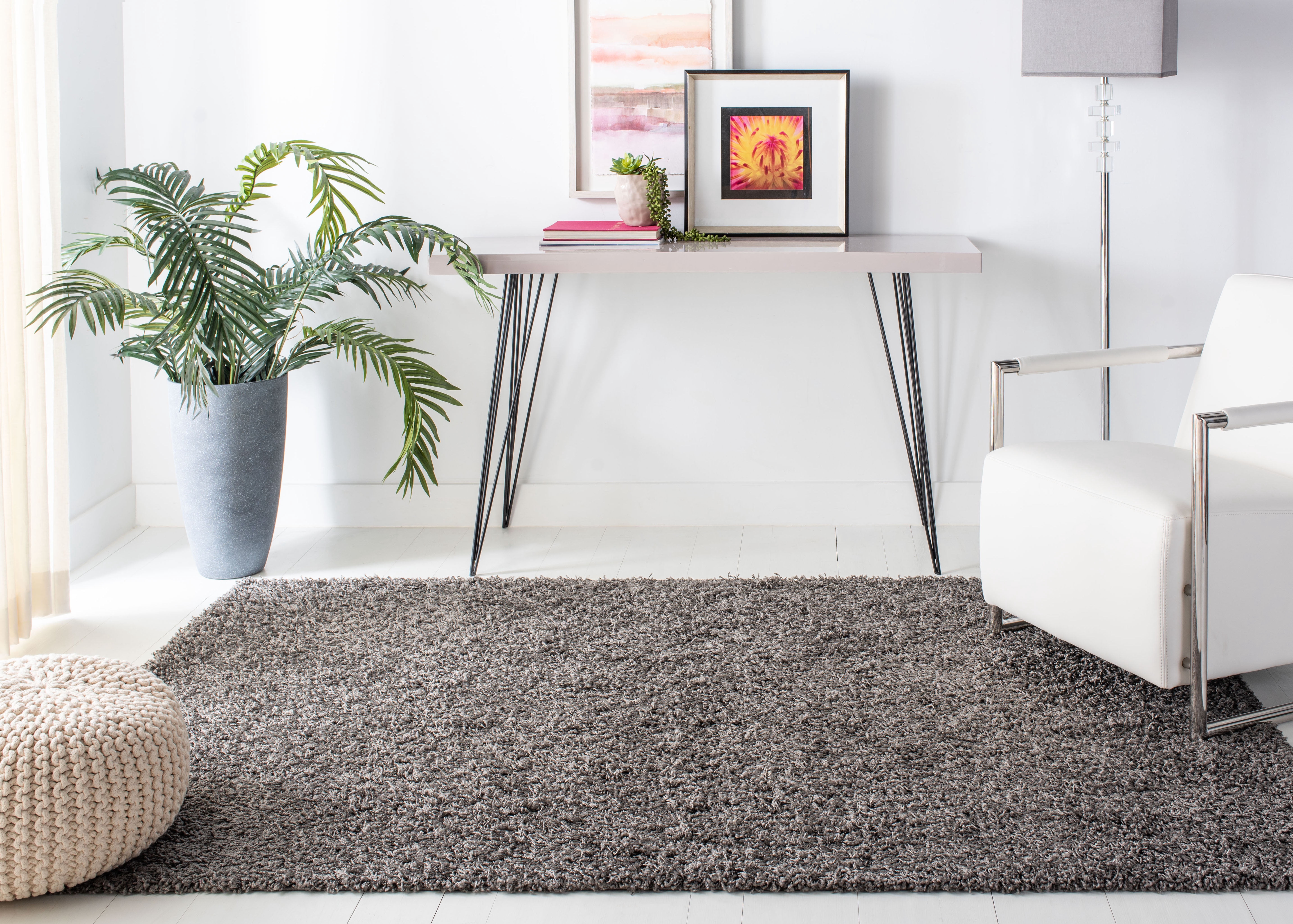 Safavieh Athens Talia Solid Shag Area Rug, Dark Gray, 6' x 9'