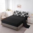 thumbnail image 5 of Feelyou Boho Ghost Raven Cat Full Size Bedding Sets, Spooky Bat Moon Full Size Bed in a Bag, Black White, Black Reversible, 7 Pieces, 5 of 7