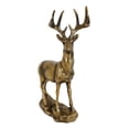 thumbnail image 2 of Realistic 10 Point Antlers Trophy Buck Stag Deer Rustic Statue In Gold Patina, 2 of 6