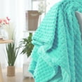 Flannel Fleece Blanket Soft Plush Throw Blanket 50"x60" Cyan