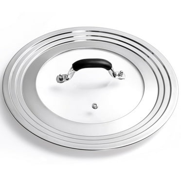 12.6" Universal Lid for Pans Pots, Universal Pan Lid with Clear Window, Large Stainless Steel Pan Lid Cover for Cast Iron Skillets Frying Pans Woks