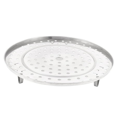 

Kitchen Stainless Steel Steaming Rack Tray Stand Silver Tone 28cm Diameter