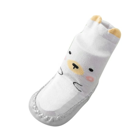 

LBECLEY Sandals Girls Toddler Shoes Soft Sole Toddler Shoes Cartoon Print Breathable Non Slip Socks Socks Shoes Toddler Warm Slipper Grey 12