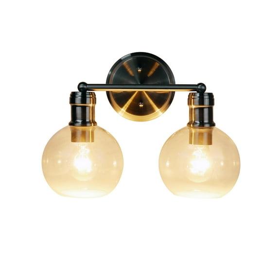 Radiance Goods Transitional Brushed Nickel 2 Light Vanity Bath Light 14" Wide