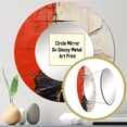 thumbnail image 3 of Designart "Yesterday's History Retro Reflection II" Modern Geometric Round Mirror Set of 3 - Modern Beige Round Office Wall Mounted Mirror Set, 3 of 5