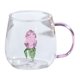 thumbnail image 1 of Taza de vidrio hecha a mano con forma de animal y planta, taza de agua, linda taza para café, leche y asa colorida., 1 of 8