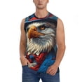 thumbnail image 2 of Lsque Surreal Bald Eagle Gentleman Print Men's Cotton Blend Sleeveless Muscle Shirts (S-3XL)- Moisture Wicking, Odor Protection, UPF 30+,Medium, 2 of 8