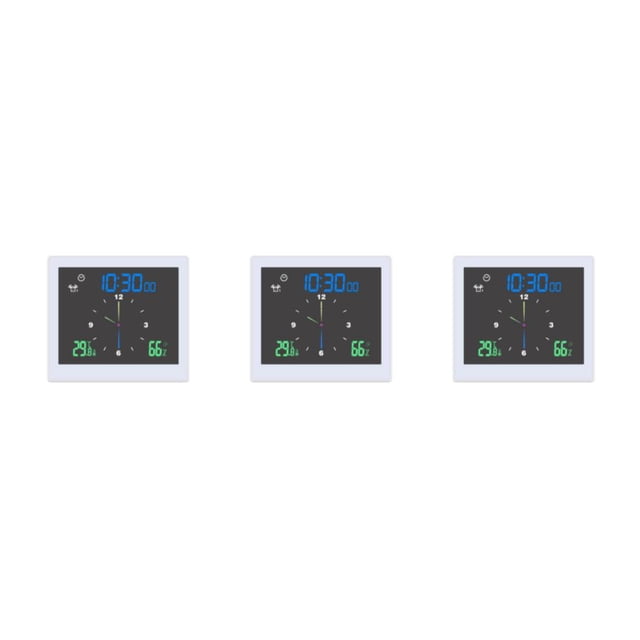 Speravity Estación meteorológica digital de 5 pulgadas Termómetro de ventana Hidrómetro electrónico Pantalla a color Reloj Baño Cocina Type1 NO1
