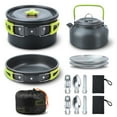 thumbnail image 2 of Ensemble de 16 Pcs de Batterie de Cuisine de Camping, Ensemble de Cuisson de Camp Gigogne, Mini Batterie de Cuisine de Camping et de Randonnée, Ensemble de Poêles de Camping et de Randonnée, Vert, 2 of 6