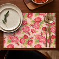 thumbnail image 4 of Pioneer Flower Floral Print Pattern Summer Placemats Table Placemats Set Of 6-Linen Kitchen Washable Placemats Table Mats 12x18 Inch Non-Slip Heat Resistant, 4 of 5