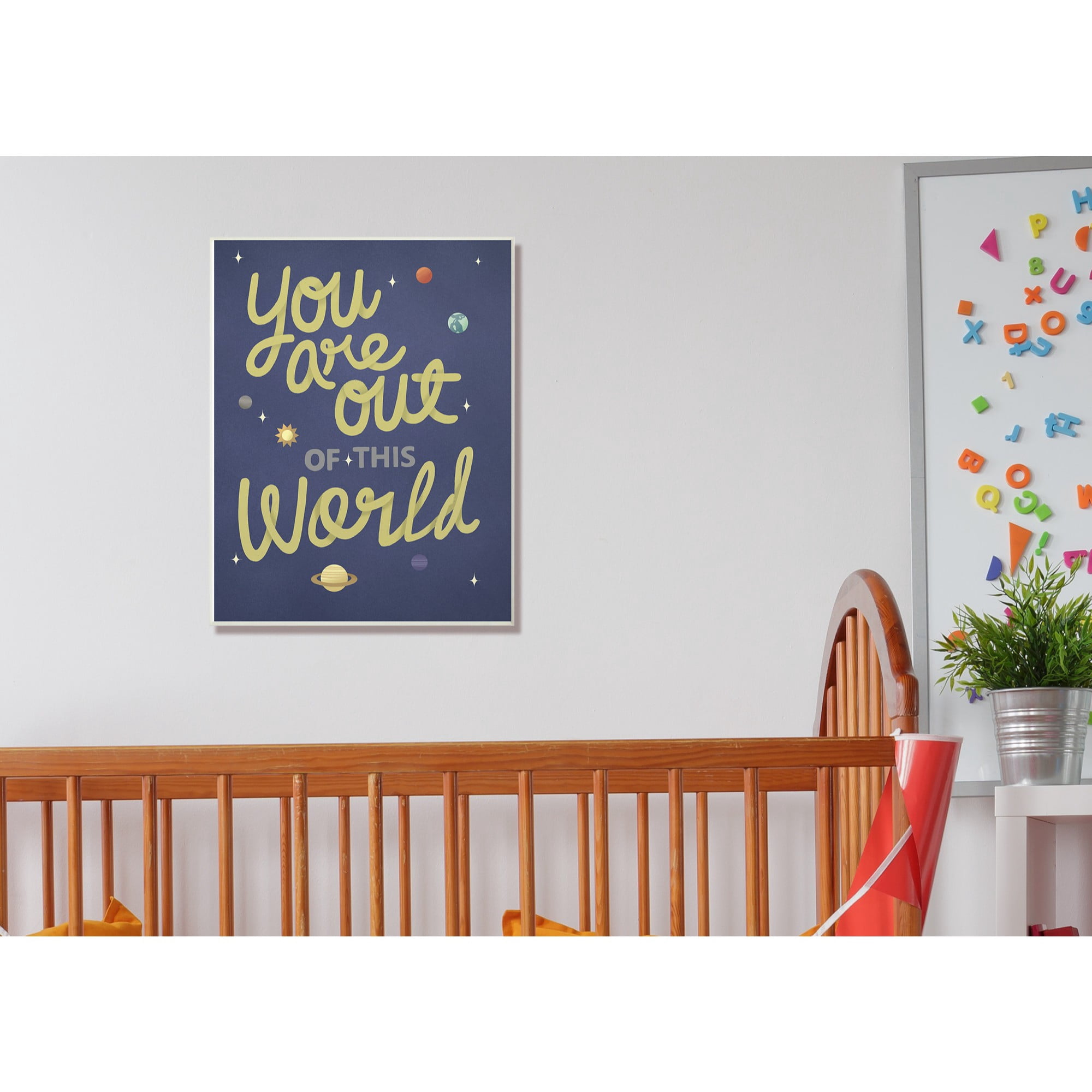 The Kids Room by Stupell Out Of This World Space Planets Typography Wall Plaque Art, 10 x 0.5 x 15