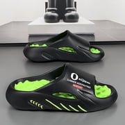 Men's Slide Sandals, Casual Non-Slip Slippers, Indoor Outdoor Sports Beach Shower Open Toe Shoes, Size, EVA Upper, Plaid Pattern, Spring SummerSuitable for Men & Women