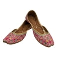 thumbnail image 2 of Women Flat Phulkari Punjabi Jutti Ethnic Mojari Indian Jooti Gift For Her US 9.5/ EURO 41, 2 of 5