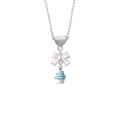 thumbnail image 2 of Delight Jewelry Resin Mini White Cupcake with Blue Frosting White Bow Heart Necklace, 2 of 4
