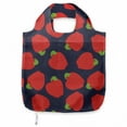 thumbnail image 1 of Fruits Portable Fabric Shopping Tote, Simplistic Apple Graphic Summer Forest Food on Dark Indigo Backdrop, Everyday Use Foldable and Study Grocery Market Bag, Vermilion and Lime Green, by Ambesonne, 1 of 4