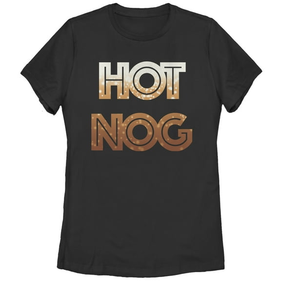 Women's CHIN UP Christmas Hot Nog  Graphic Tee Black Small