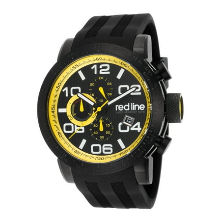 Red Line 50068-Bb-01-Ydr Night Rally Chronograph Black Silicone And Dial Black Ip Steel Watch