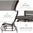 thumbnail image 6 of 2-Person Outdoor Glider Bench, Patio Glider Loveseat Chair with Steel Frame & High Backrest, Cozy 2 Seats Porch Rocking Glider for Balcony Backyard Lawn Garden Poolside, Grey, 6 of 15