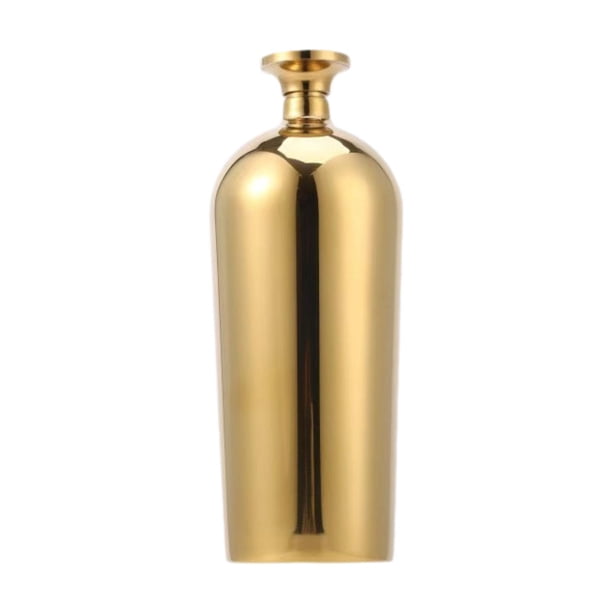 Frasco de acero inoxidable de bolsillo, portátil, decorativo para mujer Oro