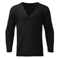 thumbnail image 1 of MIASHUI Men's Fall Winter Pullover V-Neck Solid Color Cardigan Knit Shirt Jacket Long Sleeve Comfort Black,M, 1 of 5