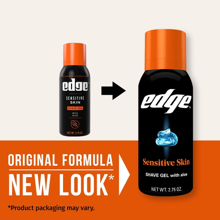 6 pack) Edge Sensitive Skin Shave Gel for Men with Aloe, 2.75 oz