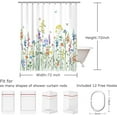 thumbnail image 3 of Floral Shower Curtain for Bathroom Flower Shower Curtain Watercolor Shower Curtain Colorful Butterfly Flowered Plant Wildflower Shower Curtain with Hooks, Machine Washable, 72''''Wx72''''H Spring, 3 of 5