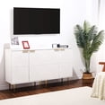 thumbnail image 3 of Eastvita White Modern Accent Storage Cabinet with 2 Decorative Embossed Pattern Doors/Inner Shelf for Living Room/Entryway//Kitchen, 3 of 6