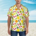 thumbnail image 2 of Sikiie Avocado And Pineapple Print Men's Hawaiian Shirt, Summer Beach Button Pocket Short Sleeve T-Shirt,Large, 2 of 7