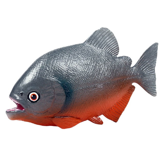 Simulación sólida Piranha juguete Sudamérica Río Plastico Pescado Feroco Modelo de pescado HOMEMAXS 13653379-MX