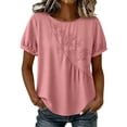 thumbnail image 2 of SEMPAI Cotton Linen Shirts for Women Summer 2026 Boho Retro Embroidered Tops Short Sleeve Dressy Casual Blouses Loose Tunics, 2 of 5