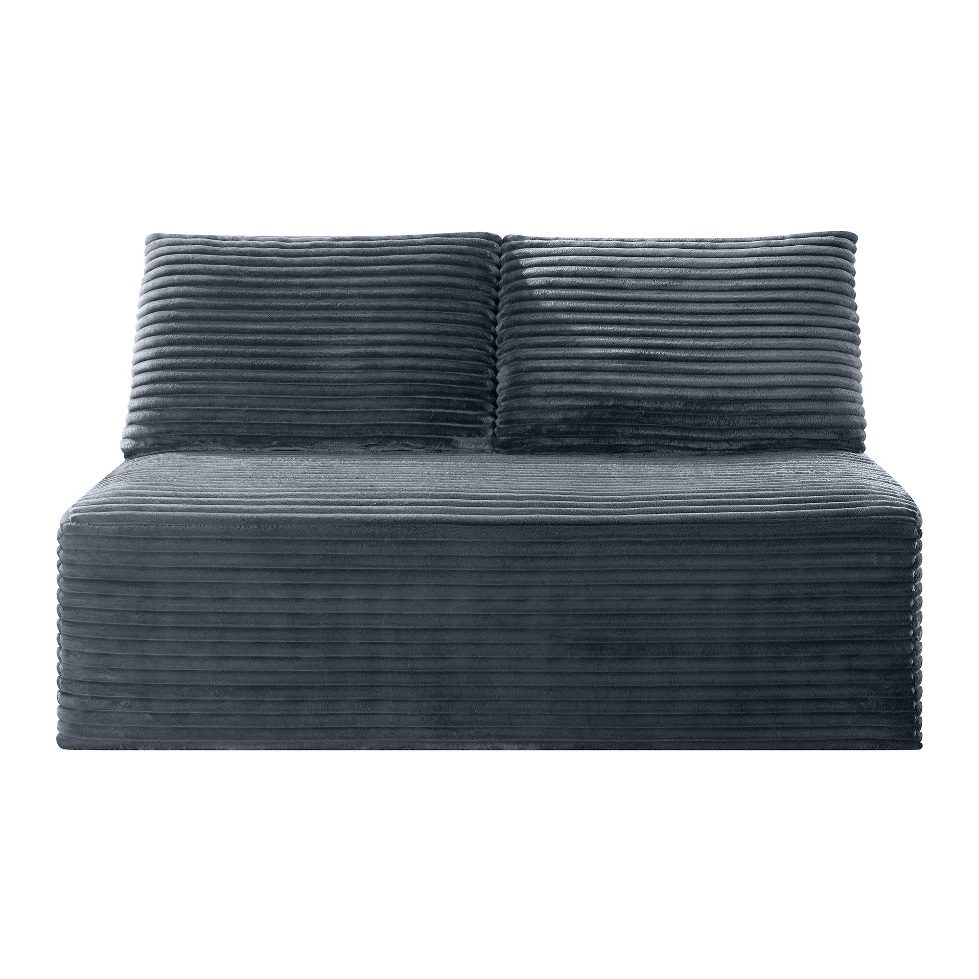 Leumius Corduroy Loveseat, 2-Seater Floor Sofa,Armless Legless Compressed Sofa Couch for Living Room, Small Apartment, Bedroom,Gray