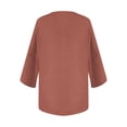 thumbnail image 4 of Women's Casual T-Shirts 3/4 Sleeve Color Block Cute Tops Comfy Blouses, 4 of 5
