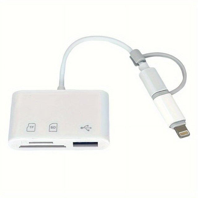 CNKOO Fast SD Card Reader Adapter with Type-C & USB Ports - Compatible with iOS Android Windows MacBook Cameras and Phones - Compact Portable Durable Design for Quick Data Transfer