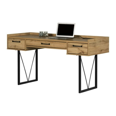 Homestock Southwestern Style Desk With Power Bar, Nordik Oak Finish