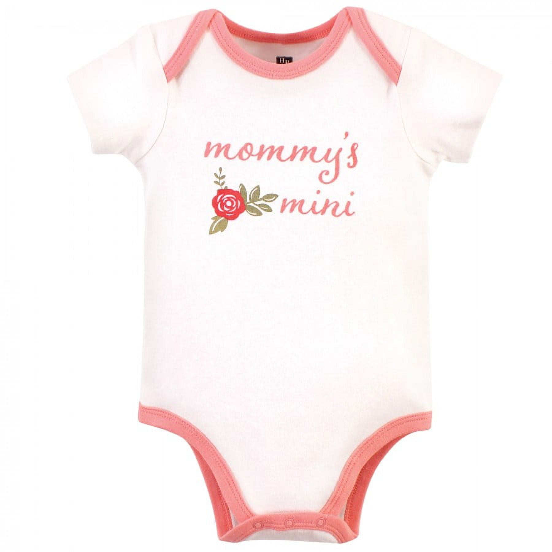 Hudson Baby Infant Girl Cotton Bodysuits 3pk, Mommys Mini, 9-12 Months