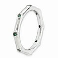 thumbnail image 3 of 925 Sterling Silver Stackable Expressions Created Emerald Ring Size: 9; for Adults and Teens; for Women and Men, 3 of 5