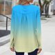 thumbnail image 4 of Neewe Women Tops Loose Fit Long Sleeve Round Neck Button T Shirts Business Casual Blouses Dressy Fall Fashion Work Clothes, 4 of 6
