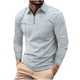 thumbnail image 2 of Blusa y camisa de manga larga con cuello vuelto para hombre, informal, de manga larga, con cremallera y solapa a rayas, blusa de manga larga con cuello vuelto, blusa de poliéster para hombre, 2 of 9